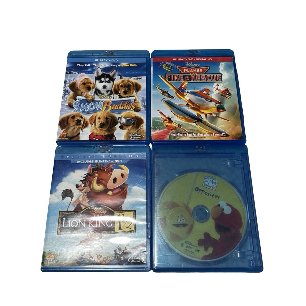 Disney Blu Ray Movie Lot Lion King 1 1/2 Snow Buddies Planes Fire & Rescue Elmo